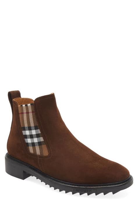 burberry stanleigh brown shearling boots|Burberry Chelsea boots.